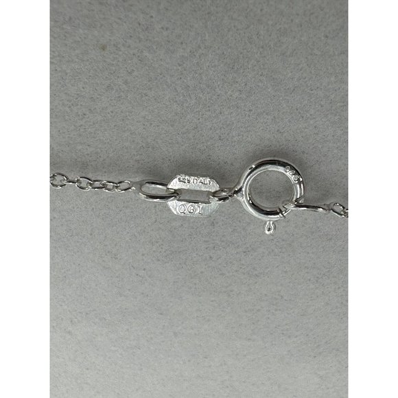 Script T Initial Charm & Silver Chain Necklace - 925 Sterling Silver  - 18"  NEW - Picture 5 of 8